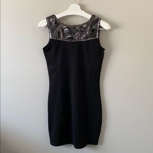 QED London Black Sequin Mini Dress